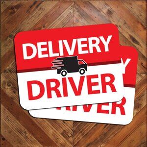 Large 12x18 Pair of Generic DELIVERY DRIVER Car Door Magnet Signs Packages Food